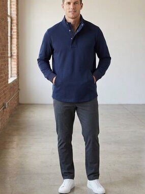 Quince Men On Par Half-Zip Pullover Deep Navy Outerwear XL